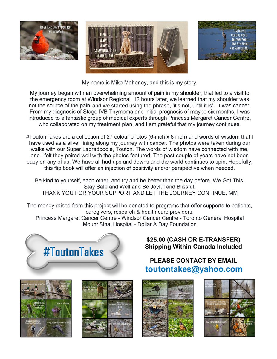 Below Is My Project to Try &amp; Raise Funds For The Many Organizations Who Have Helped Me Along My Journey With Cancer. During The Pandemic, I Was Diagnosed with Stage 4B Thymoma. The #ToutonTakes FlipBook Is Part Of My Journey. Read, Share &amp; Reach Out If Interested. Thank You. MM