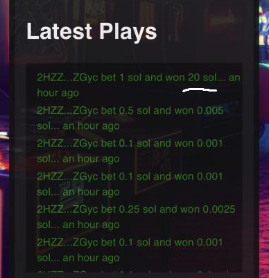 SLMFNFT's tweet photo. Congrats ! 2HZZ..ZGyc who won a Whopping 20 sol with just  1 Sol Bet !

🎡Up to 100x Multiplier 
🎡100% Return to Player
🎡0% House Edge

The Best Spin Game in Town, No Max Win Limit
https://t.co/pMZvhq64d5 

#SLMF  
#NFT #NFTCommunity #Solana #SOL #SolanaNFTs https://t.co/SiCl9QHf81