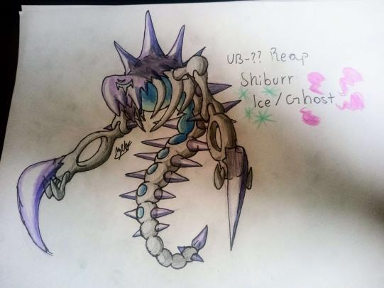 DeepZekrom's tweet photo. #BeastMonth Day 23, Cold! UB-?? Reap aka Shiburr, the Cold Touch Pokemon, an Ice Ghost type based on Hypothermia, the Grim Reaper and Skeleton Shrimp #fakemon #fakemonartist #ultrabeast #artchallenge https://t.co/iJmA2gFSn7