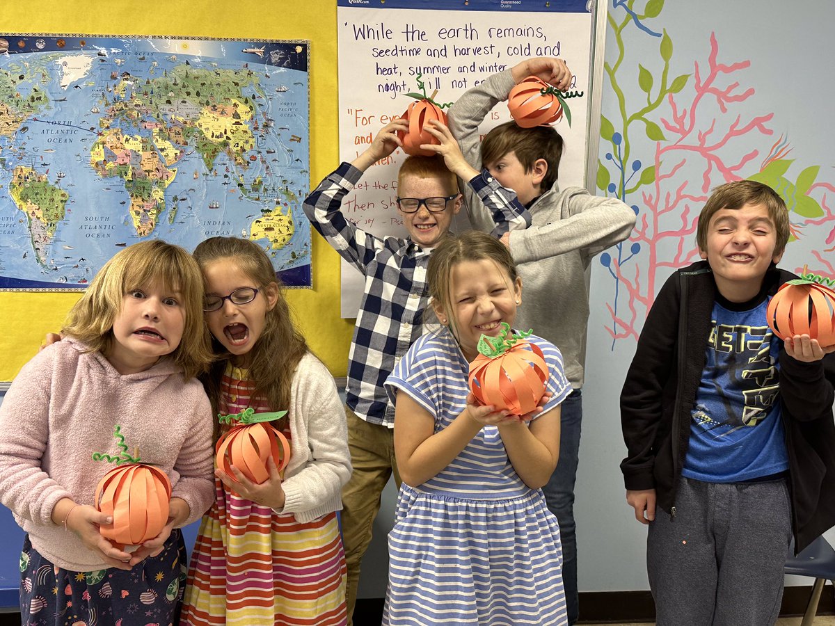 GpcHigh's tweet photo. The 3rd-5th graders have been learning about harvest and made these pumpkins to remember their verses. Thought you’d like to see! https://t.co/bIajs6PUVJ