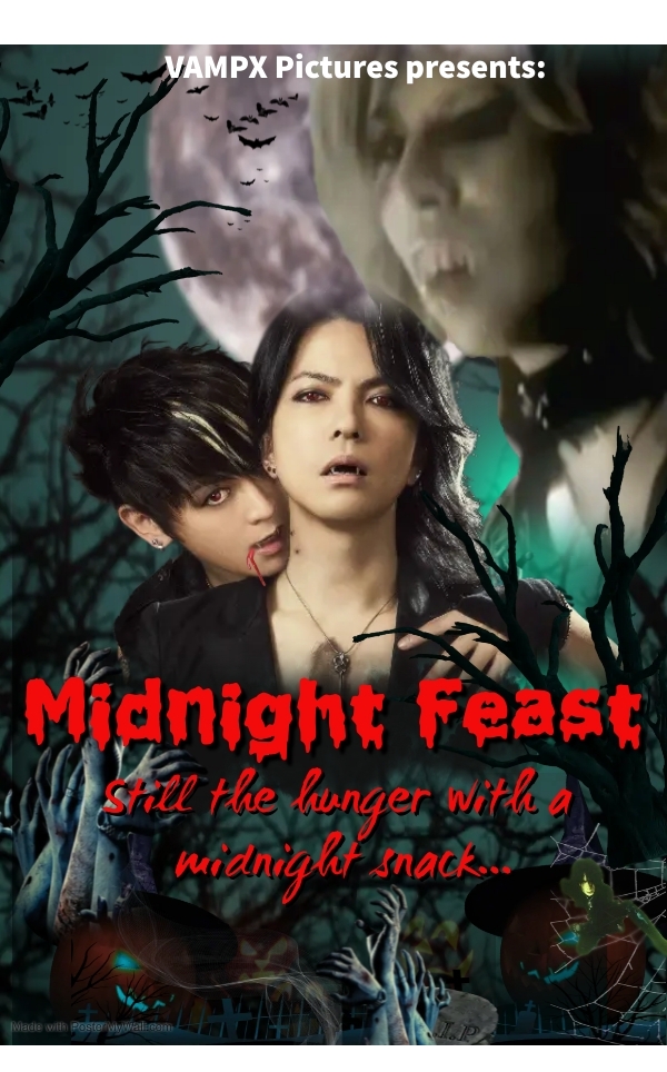 Rocklady19731's tweet photo. Who's hungry?๐
#fakefilmposter #midnightsnack #feast #vampires #TheVamps #HYDE #KAZ #YOSHIKI #XJAPAN https://t.co/afbDuHxPau