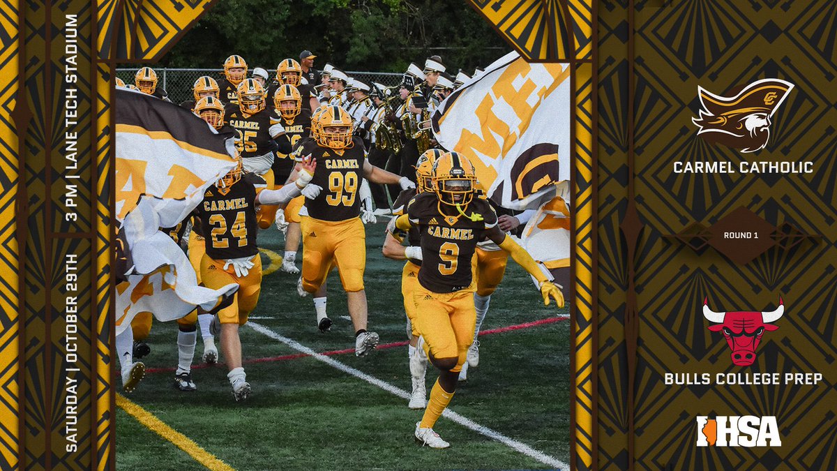 Mark your calendars for Saturday afternoon, when the Corsairs travel to Lane Tech Stadium for an IHSA First Round match-up against Chicago Bulls College Prep! Ticket information TBA.

🟤🟡#SailSairs