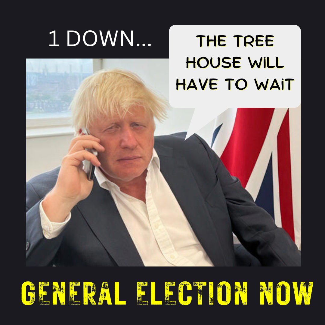 He should never have been a contender in the first place. But we've now had Johnson out, Truss out and Johnson down and out again. Sunak and Conservatives, you're next. #GTTO #ToriesOut109 #GeneralElectionNow