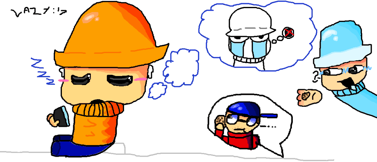 FakerBanduLol's tweet photo. Bave and Limbo thinks Dambi is so sleepy...
Also uhhh Fanart for:@JOEhuh02!
I hope you like it!

too lazy :'> https://t.co/i08tjmAt9Y