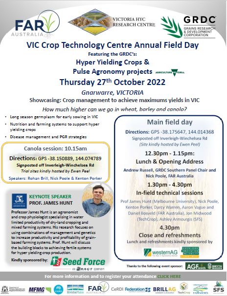 Three more sleeps until the delivery of our annual HYC and pulse agronomy field day in the HRZ of VIC. We're delighted to have Prof. James Hunt joining us to discuss the building blocks to achieving fertile systems for HYC production. Register here faraustralia.com.au/archives/event…