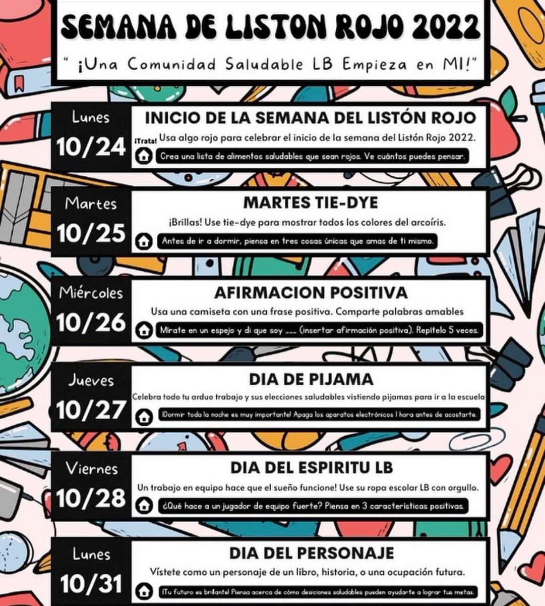 Tomorrow starts Red Ribbon Week- don’t forget to wear something Red at #Lindell <a href="/msgoldenLB/">Kirstyn Golden</a> <a href="/LBSchoolsNY/">LongBeachSchools</a> <a href="/Jennifer_LynnP/">Jennifer Pullara</a> <a href="/MsMcGovernLB/">Anna McGovern</a> #ProudToBeLB