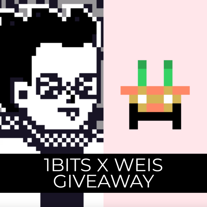 1BITSnft's tweet photo. 🖤🤍@1BITSnft LOVES THE @weisethers 🖤🤍
To celebrate pixels & small pixel projects we're giving away 1x 1BITS AND 1x Weis!
2 NFTs = Twice the chance to win!
To enter:
= Follow @weisethers & @1BITSnft
= Retweet & Like THIS post
- TAG your friends who love pixel art
#NFTs https://t.co/q4TpFCcKD6