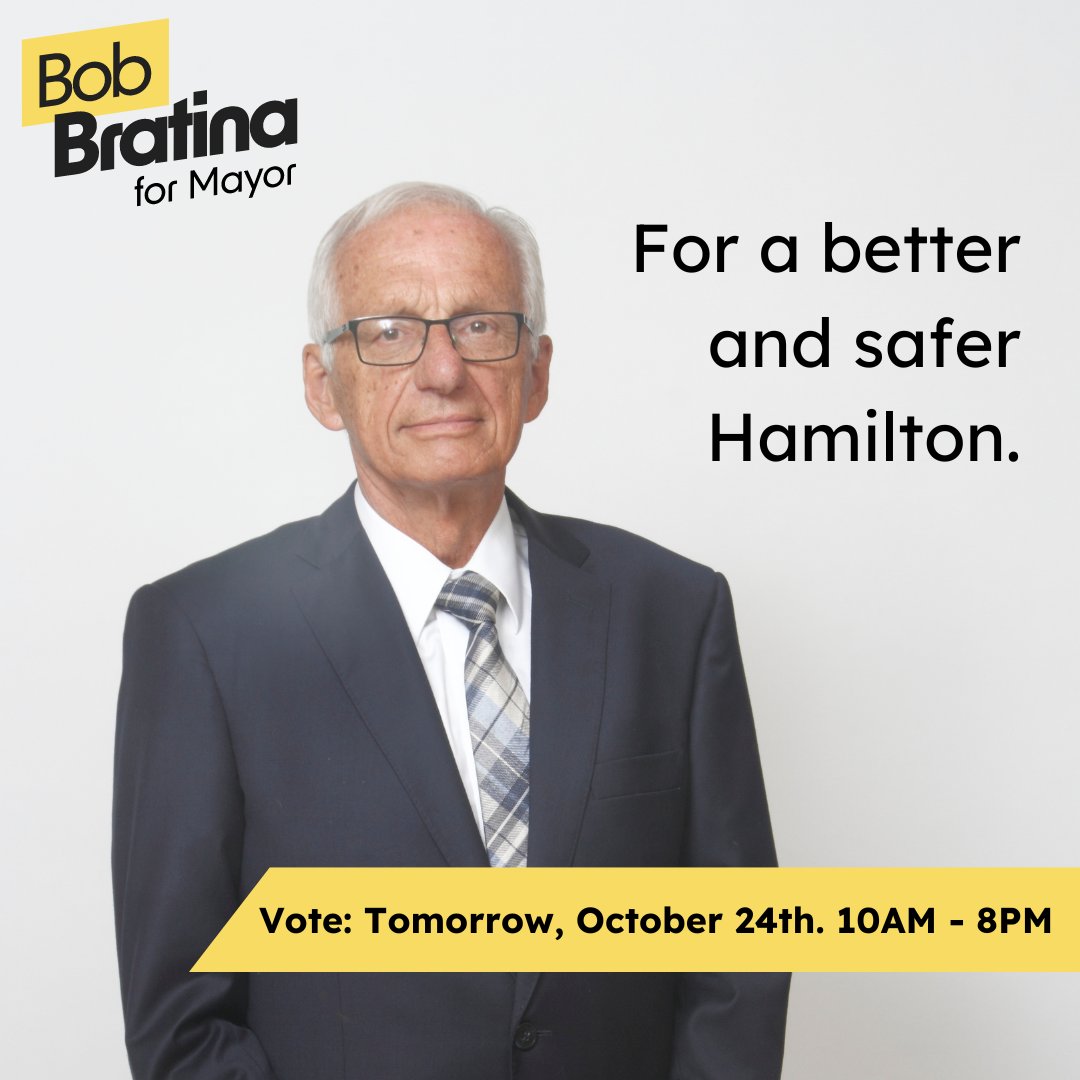 I need all the support I can to make my plan for a better and safer Hamilton a reality. Election Day is tomorrow, and change starts with you. Please, go vote.