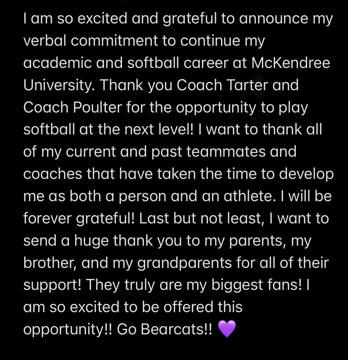 GraceCvngh8's tweet photo. #Clawsup💛💜 @McKendreeSB @Coach_Tarter @m_poulter14 @IllinoisStars @RCgirlssoftball https://t.co/KBBa1QTG6X