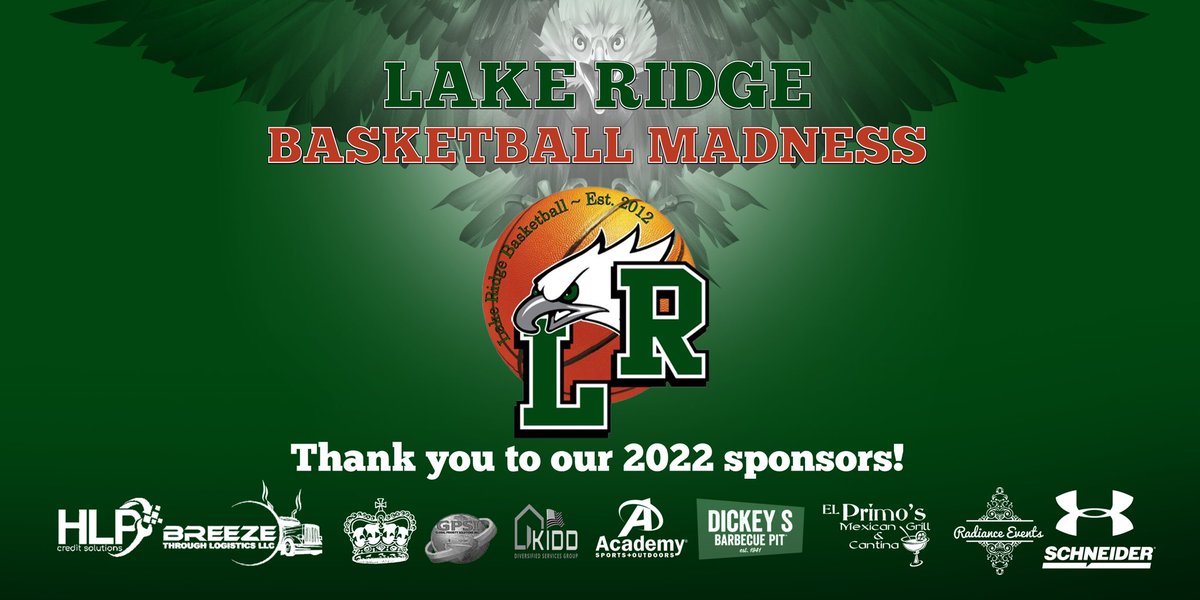 Basketball Madness 🔋🦅📈
MC for the event: <a href="/CoachLew72/">Tracy Lewis</a> 
📍Lake Ridge High School
🗓 Oct. 26
⏰6pm-8pm
🏟Boys &amp; Girls Basketball Team

Special thanks to our event sponsors 🫡