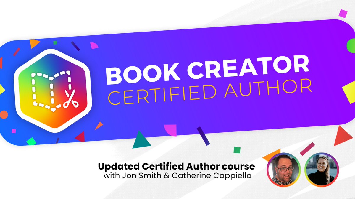 BookCreatorApp's tweet photo. Our Book Creator Certified Author course has had a revamp to include all the new features of Book Creator! 😜

In less than 2 hours you can complete the certification and gain a new badge and certificate. Learn more at https://t.co/c1EBNJViGN #edutwitter #PD 🎊 https://t.co/YONS24Wyrz