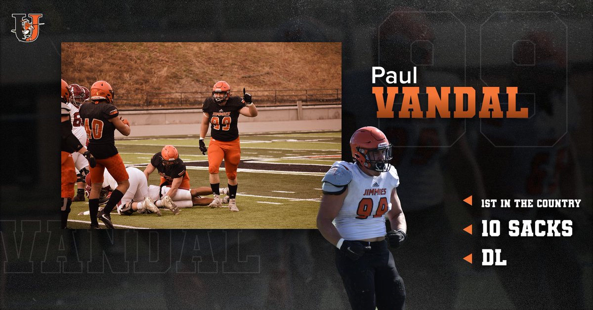 @PaulVandal4 has taken his place atop the leaderboard in Sacks. He is now No. 1 in the country! #JimmiePride #ChopAndCarry