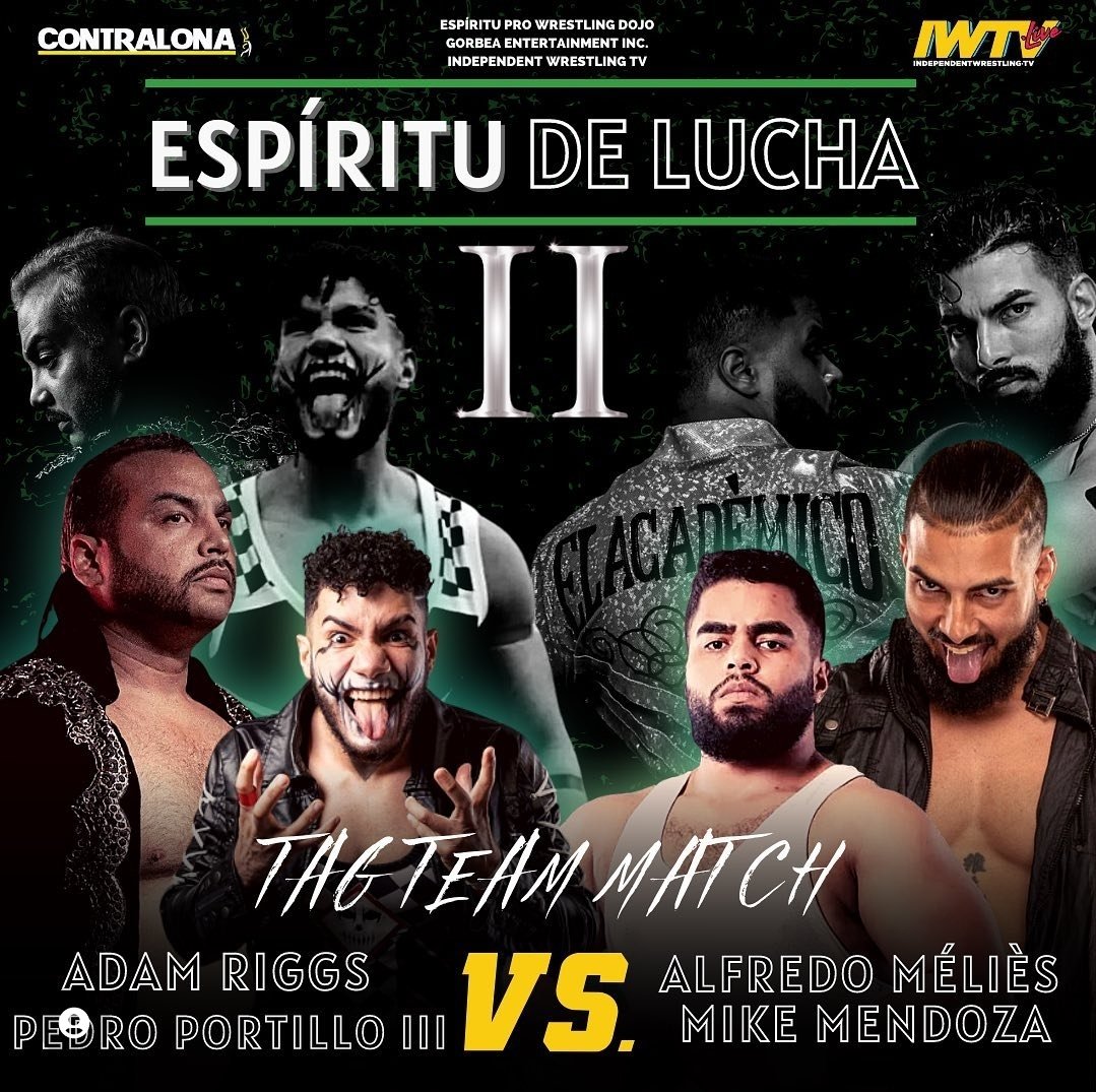 Adam Riggs &amp; Pedro Portillo III vs. Alfredo Méliès &amp; Mike Mendoza 

Will this match end the feud?

🤼🏼‍♂️ ESPÍRITU DE LUCHA II
📅 November 20th, 2022
🕗 6:30pm
📍 Espiritu Fitness Center
🎫 Tickets via DM to <a href="/EPWDojo/">Espiritu Pro Wrestling Dojo</a>
📺 independentwrestling.tv

#EPW #luchalibre #Wrestling #event