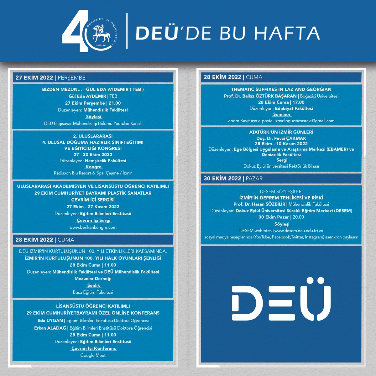 DEÜ'de Bu Hafta