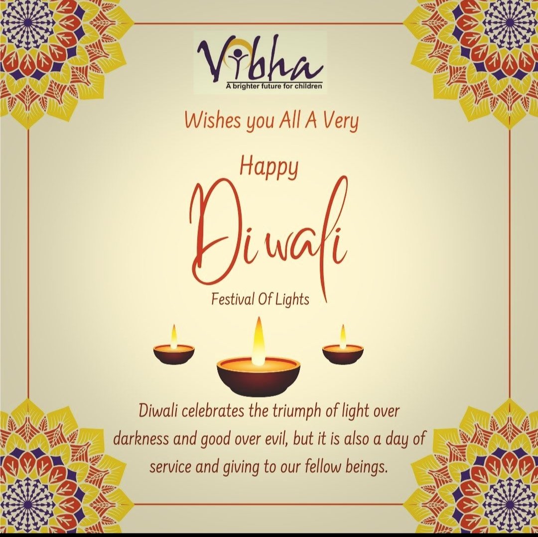#VibhaIndia wishes you and your loved ones a very joyous and prosperous Diwali. 🪔🪔🪔

May the supreme light illuminate our minds and hearts and transform us into more compassionate and loving beings 
#Diwali2022 #Compassion #Love #Celebrations #festivities #Education #Children