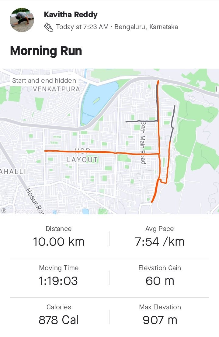 KavithaReddyKR's tweet photo. Deepavali Run with @jmodh , 24th Oct 10 kms #Running #Strava #MiFit 1033 Kms/3255 Kms (2022 Miles)
#FitnessChallenge2022 #KavithaReddyKR #Bommanahalli #Fitness #Health #Running #Climbing #Cycling #Swimming #Trekking #WomenFitness #BengaluruDiaries #Adventure #FitGuru https://t.co/Fg3WwXzYIm