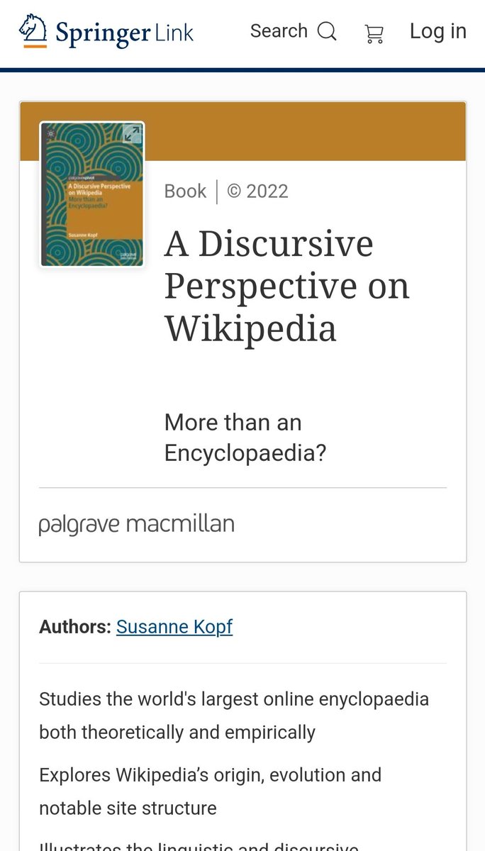 susanne kopf, phd (@susanne_kopf) on Twitter photo out now - "a discursive perspective on #wikipedia" (so grateful to baby elia who graciously allowed me to finish writing & revising it in time :-D) #linguistics #socialmedia #wikipediastudies #discoursestudies <a href="/wu_vienna/">WU Vienna</a> <a href="/Palgrave_Ling/">Palgrave Language and Linguistics</a> link.springer.com/book/10.1007/9… out now - "a discursive perspective on #wikipedia" (so grateful to baby elia who graciously allowed me to finish writing & revising it in time :-D) #linguistics #socialmedia #wikipediastudies #discoursestudies <a href="/wu_vienna/">WU Vienna</a> <a href="/Palgrave_Ling/">Palgrave Language and Linguistics</a> link.springer.com/book/10.1007/9…