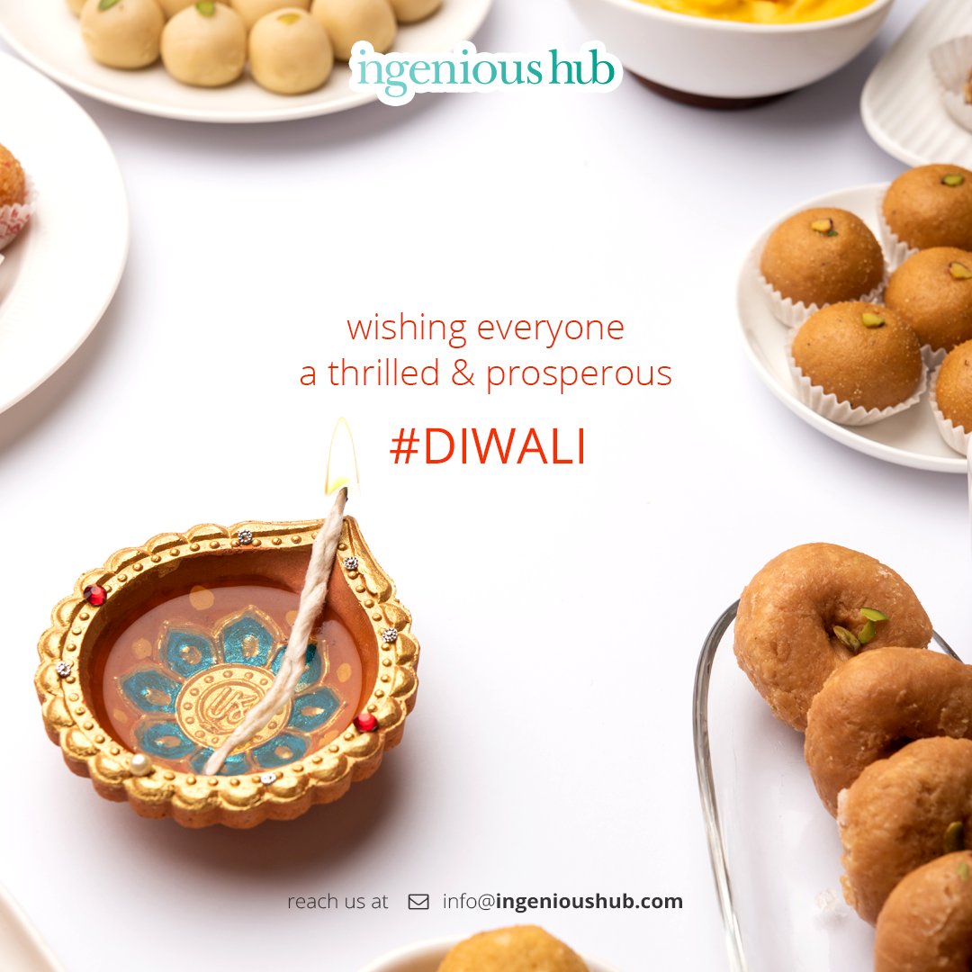 IngeniousHub's tweet photo. Wishing everyone a #Thrilled &amp; #Prosperous #Diwali.
#Diwali2022 https://t.co/qEiGEyIe3U