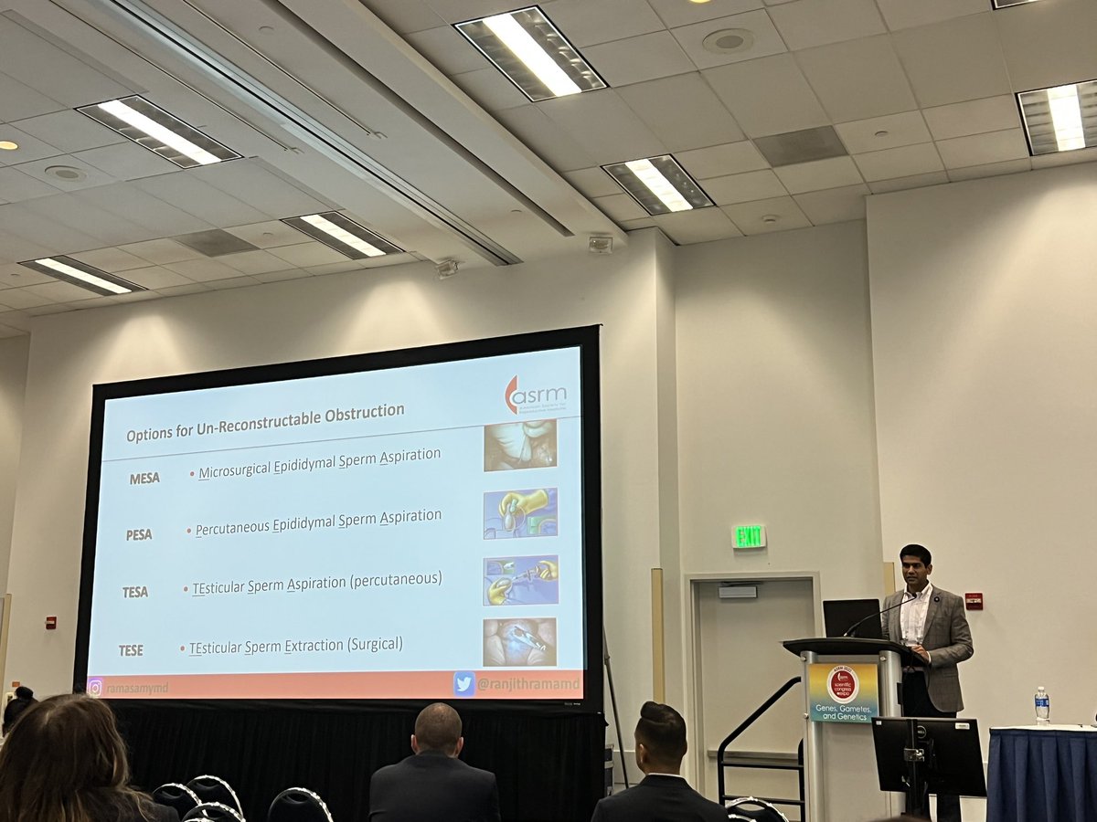 What an unbelievable and very insightful talk delivered by the expert @ranjithramamd at #Asrm2022 on  advances in clinical procedures in Obstructive and non obstructive azoospermia cases.
Day-2 was totally worth it!
#bestmentor #greatpresenter