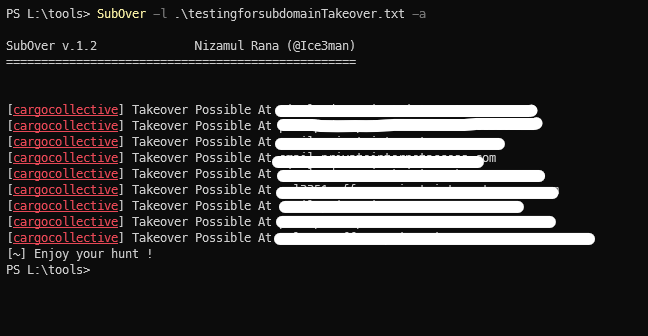 Razeditz_12's tweet image. The SubOver tool says "Takeover Possible At" and when I visit "can-i-take-over-xyz" repo I see that takeover is possible when we see "404 not found" and thats exactly what I am getting on subdomain but I am unable to takeover cant find details 
(cont) #bugbountytips