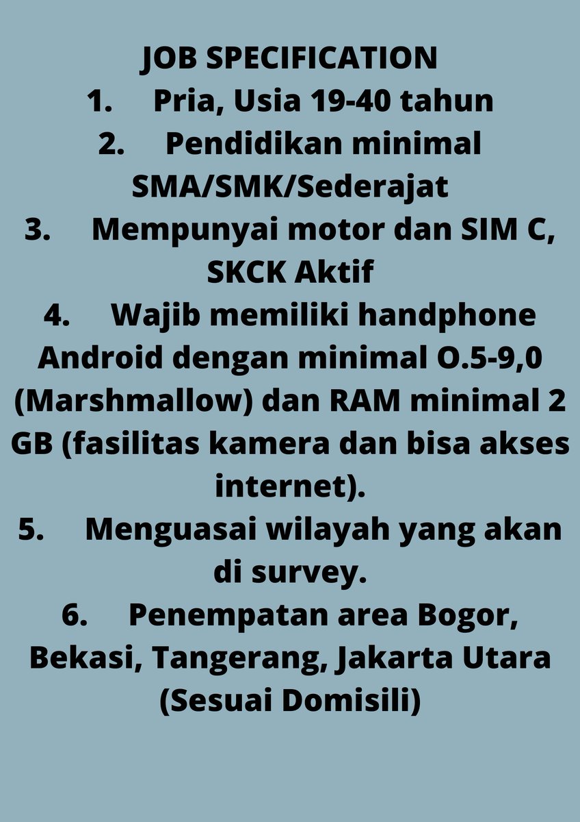 wij_corporate's tweet photo. PT Wahana Integrasi Jaya membutuhkan segera :
SURVEYOR AREA TANGERANG
kirim CV kr : hrd@wahana.pt
dengan subject : Surveyor_Area_Tangerang

#lowongankerja #surveyor #survey #lowongan #bank #cv https://t.co/0bFGNHCVA8