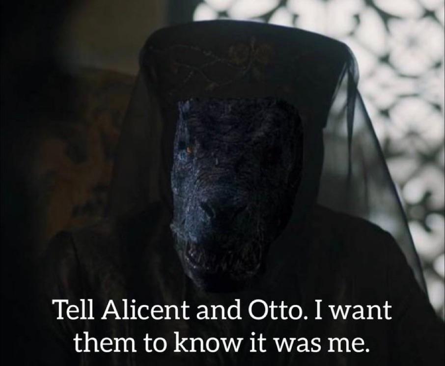 Disbearity's tweet photo. Alright this killed me lmao I needed this tonight #HouseoftheDragon 

https://t.co/RZQOcdMftE https://t.co/XXF8OgwSjd
