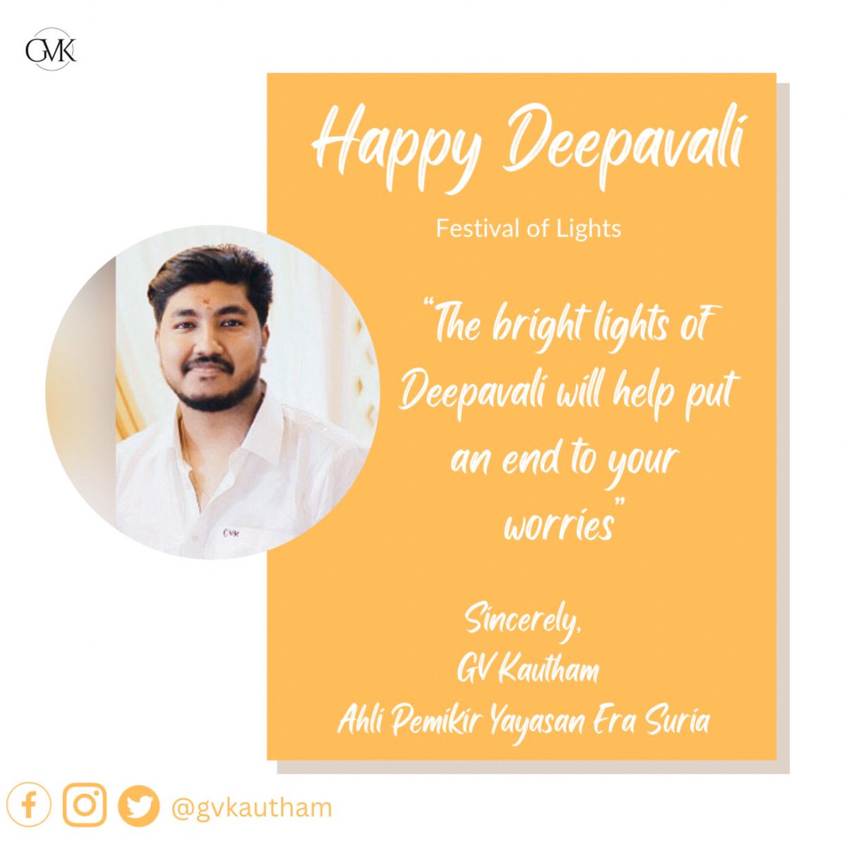 gvkautham's tweet photo. Happy Deepavali 🪔 
#HappyDeepavali https://t.co/y5tpcDI4GQ