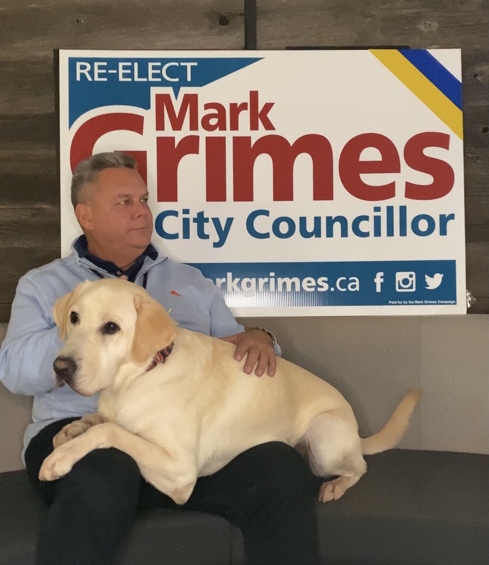 Mark is proud to be endorsed by Walnut 🐶 #TeamGrimes <a href="/j_maloney/">James Maloney 🇨🇦🇺🇦🇨🇦</a>