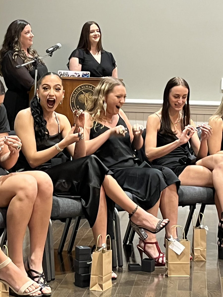 VickeyAbel's tweet photo. What a nice “Ring Ceremony” at Alma College Oprea House!  Check out that bling!  Congratulations on your achievements girls❤️
Onto the next season….. https://t.co/CtClhev92b