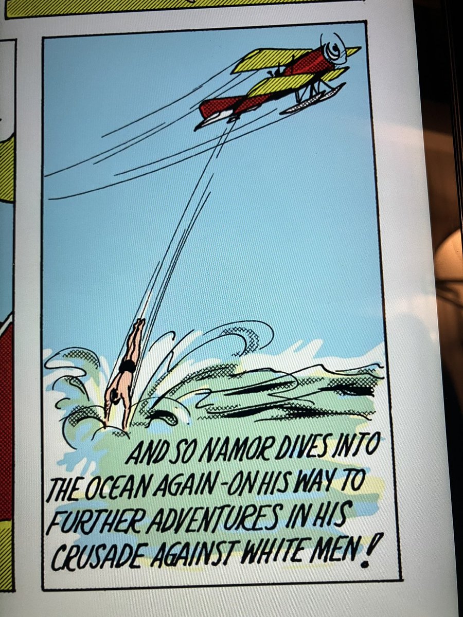 Jacob_deNobel's tweet photo. Namor probably has the best final panel of any Marvel character’s first appearance https://t.co/Z6uMQTp4ON