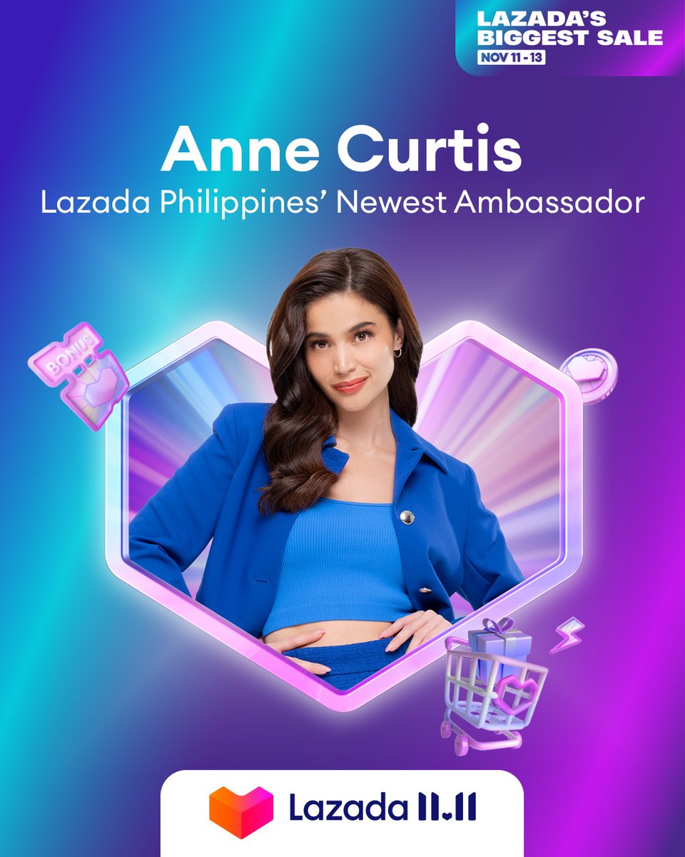 LazadaPH's tweet photo. PAK! Say hello to our newest Ka-Lazada, the one and only @annecurtissmith! 💙✨💋

#AnneCurtisForLazada #LazadaBiggestSale #LazadaPH1111 #LazadaPH https://t.co/7ZUiLuTBeg