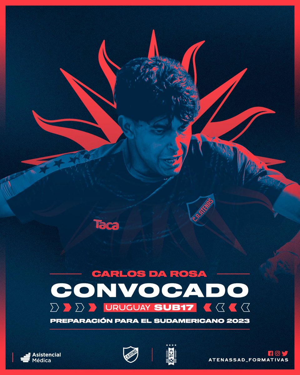 Carlos Da Rosa fue convocado a los entrenamientos de la SUB17 <a href="/Uruguay/">Selección Uruguaya</a> 🇺🇾

¡Felicitaciones Carlos!

#𝙀𝙡𝘾𝙡𝙪𝙗𝘿𝙚𝙏𝙤𝙙𝙤𝙨 🔵🔴 @asistencialmedica