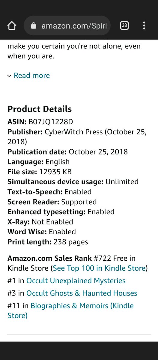 The Anthony with my parents story in it is #1 on Amazon! First time I hit #1! #AuthorLife #OneClickNow

amazon.com/Spirits-Spells…