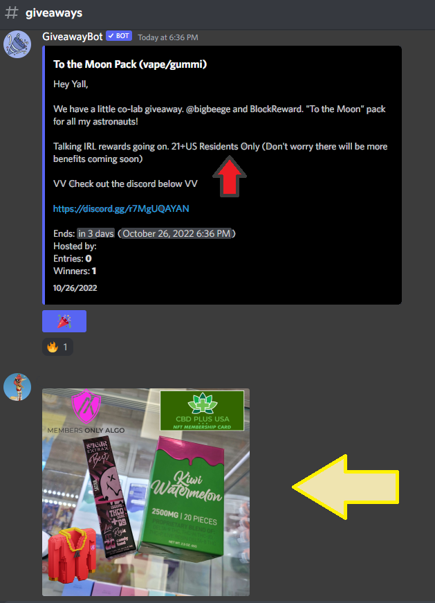 Thanks to <a href="/block_reward/">blockreward</a> we are extending this giveaway to one of you lucky people. 

To the MOON🚀pack! WITH SHIPPING!

21+ US Residents only

✅♥️ &amp; ♻️
✅Follow: <a href="/AlgoMembers/">The $MemO Collective-MembersOnly</a> &amp; <a href="/block_reward/">blockreward</a> 
✅Join the discord here: discord.gg/hbX5jhMk
✅Interact with the 🎉