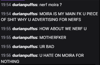 Beeftipsy's tweet photo. my stream title was "nerf moira" https://t.co/7wnWOtHEcp