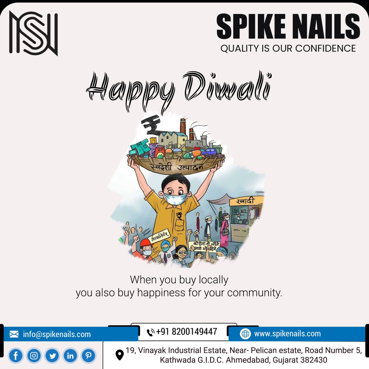 Spikenails17's tweet photo. Best wishes for a prosperous and enlightened life to you this Diwali.
#Diwali2022 #Dipawali #DiwaliSpecial #Firecrackers #diwalicelebrations #diwalivibes #diwali #wirenails #exportwirenails #bindingwire #drywallscrew #spikenails #spikeindustries #qualityisourconfidence https://t.co/gyz71dLO9v