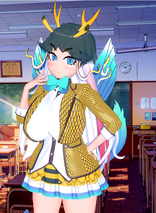 麒麟の別の服装を作ってみました。 左上から制服、水着、サークル服、室内服です。 