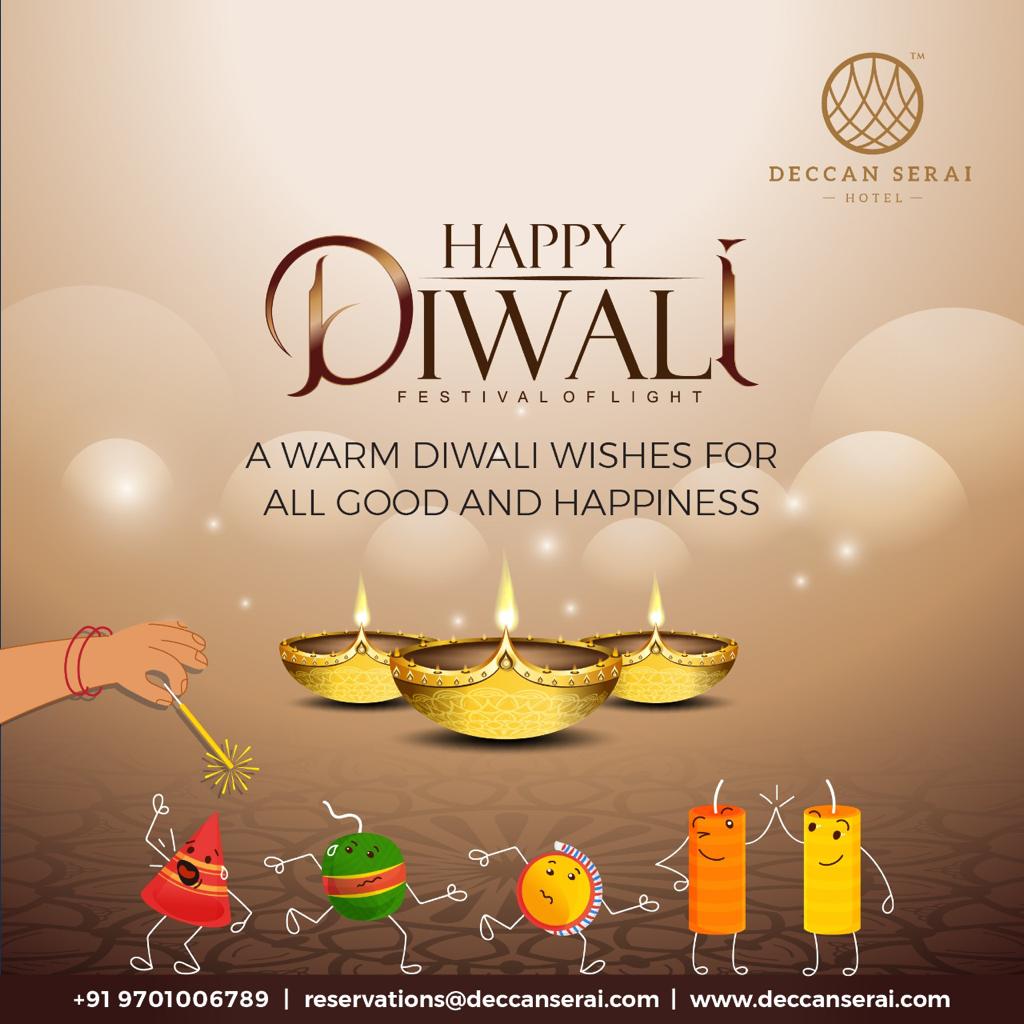 Deccanserai's tweet photo. On the brightest day of the year, We wish you and your loved ones a happy, safe and prosperous celebration! 
Happy Diwali.

#happydiwali #diwali #diwali2022 #happydiwali2022 #festival #lights #sweets #diwaliwishes #diwalifestival #hotel #deccanserai https://t.co/Nf4V17oPAN