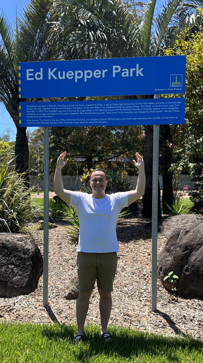 Alex Tigani (@aetigani) on Twitter photo MY FIRST 10 MINS IN BRISSY
A quick visit to <a href="/EdKuepper/">Ed Kuepper</a> Park now off the bucket list. #thesaints #messinwiththekid #imstranded #brisbanesecuritycity #storyoflove #nightsinvenice MY FIRST 10 MINS IN BRISSY
A quick visit to <a href="/EdKuepper/">Ed Kuepper</a> Park now off the bucket list. #thesaints #messinwiththekid #imstranded #brisbanesecuritycity #storyoflove #nightsinvenice
