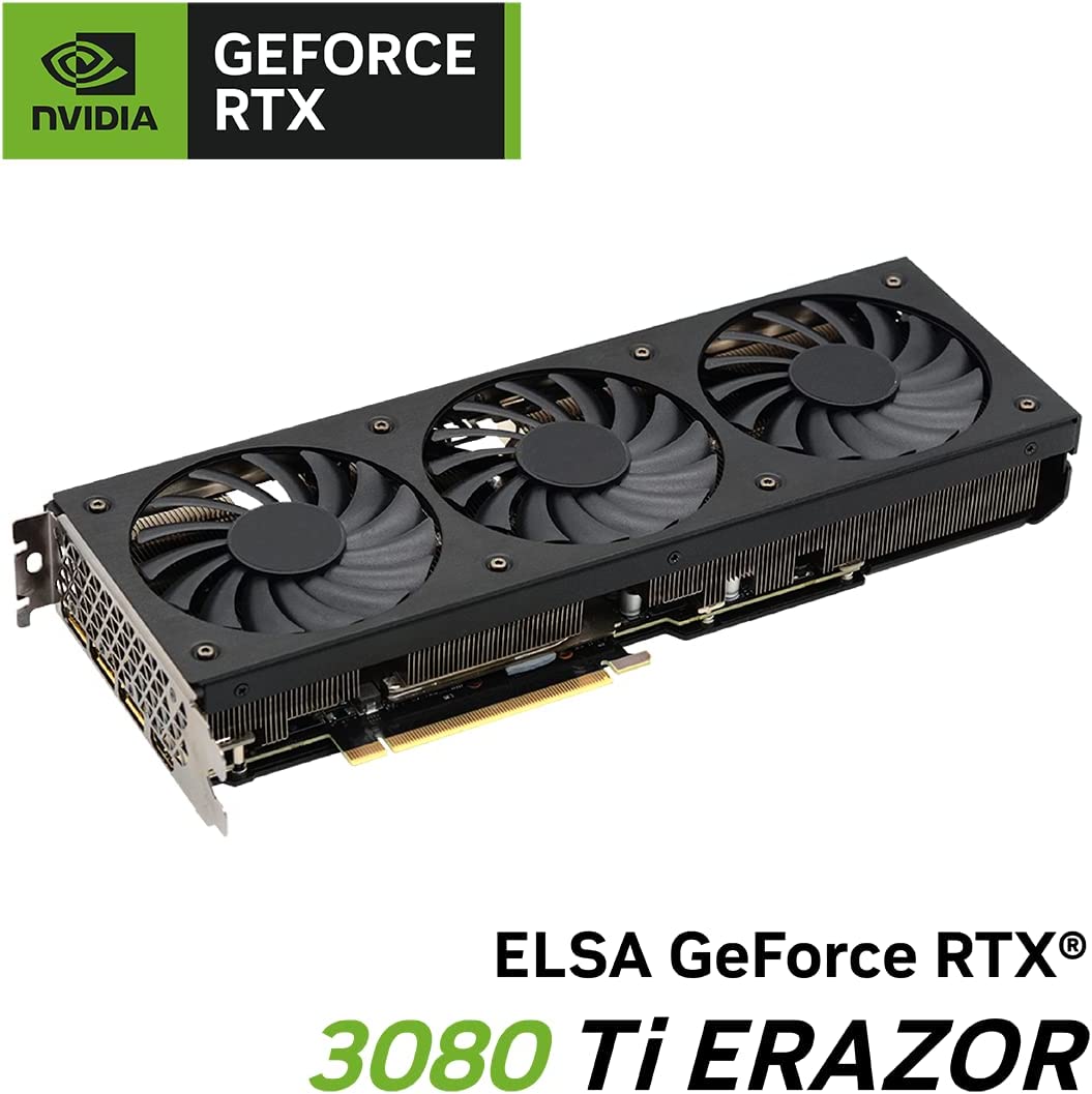 ELSA_JAPAN's tweet photo. エルザジャパン公式オンラインショップ

／／／／／／／／／
 品薄アイテム紹介
／／／／／／／／／

ELSA GeForce RTX 3080 Ti ERAZOR　（無地箱）
￥151,800

#グラボ #geforce3080 #geforce3080Ti #GeForce 

https://t.co/gfqjXBgPSh https://t.co/skDrbh2G5J
