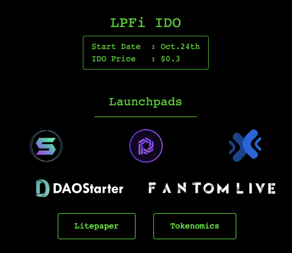 LPFinance_'s tweet photo. LP Finance IDO is starting very soon! Here is the general guide to participating in our partner launchpads!
https://t.co/DsHixaCR2A https://t.co/V0ibbn3RbC