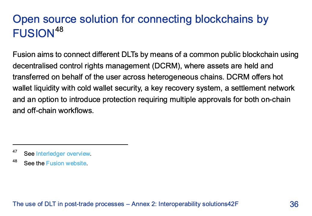 ANOTHER REASON WHY $FSN AND $QNT WILL EXPLODE:

EUROPEAN CENTRAL BANK REPORT MENTIONS 
$QNT, $FSN, ALONG WITH $LINK AND $XRP

- INTERLEDGER PROTOCOL $XRP
- CHAINLINK $LINK
- QUANT NETWORK $QNT
 - FUSION $FSN 

GO SEE FOR YOURSELF!!!!!!!!!

PAGE 36 
https://t.co/M9Mj4Nv1QN https://t.co/f3u9UYfx1X