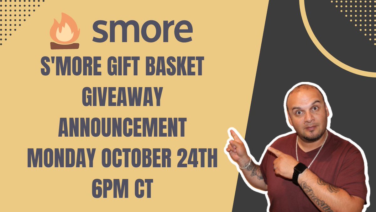 Hey, everyone. The @SmoreNewsletter x #EdTechBites giveaway is going down 10/24/2022 at 6pm CT live on Twitter. Tune in to see who wins the S'more gift basket! Good luck! @sbartwork24 @emarsh5 @MrsErdman_Orch @pamelabuenrostr @valvarez1978