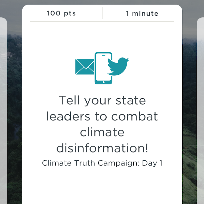 MyClimateApp's tweet photo. ACTION OF THE DAY: Tell your state leaders to combat climate disinformation!

Download the Climate Action Now app to take this action and thousands of others!