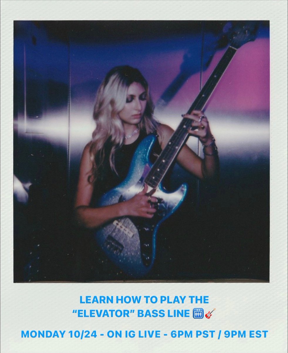 BASS LESSON TOMORROW ON IG LIVE (Monday 10/24 6pm pst) see u there 🥰🤪