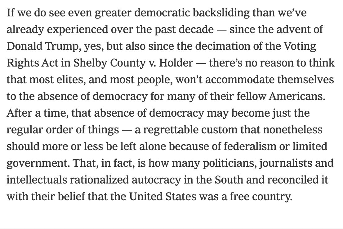 jayrosen_nyu's tweet photo. Outstanding column by @jbouie, who argues that "American democracy and American autocracy have existed side by side... too many Americans still think it can’t happen here, when the truth is that it already has and may well again." https://t.co/d4OpySkCtl https://t.co/vxxK39Mlhi