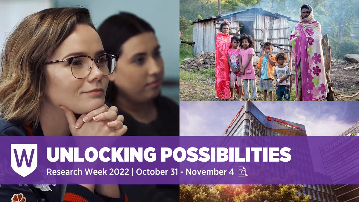 8 days to go until #ResearchWeek 2022. 

Get ready to join some of the brightest minds at Western as we dive into the key research that is impacting and shaping our community. 

This year's theme: Unlocking Possibilities. Read the full schedule - bit.ly/WesternResearc…
