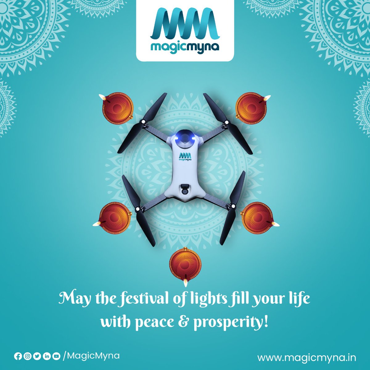 MagicMyna's tweet photo. Happy Diwali.
#diwali2022 #diwali #diwalicelebration #drones #uav #magicmyna #dronesforgood #festival #celebration #DeepavaliFestival https://t.co/pGYLKkZYSR