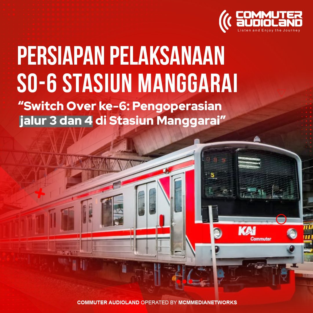 CAudioland's tweet photo. Commuters.. sudah tahu belum terkait persiapan pelaksanaan Switch Over ke-6? Yuk baca informasinya✨️

"Ketika pembangunan di Stasiun Manggarai selesai, KAI Commuter akan mampu melayani pengguna sebanyak 2 juta orang per harinya (sesuai dengan program pemerintah). https://t.co/oKH7KP76MB