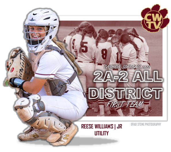 TvCashion's tweet photo. 2022 SOFTBALL 2A-2 ALL DISTRICT TEAM
REESE WILLIAMS | JR | UTILITY
FIRST TEAM https://t.co/SXzUzYXk5D